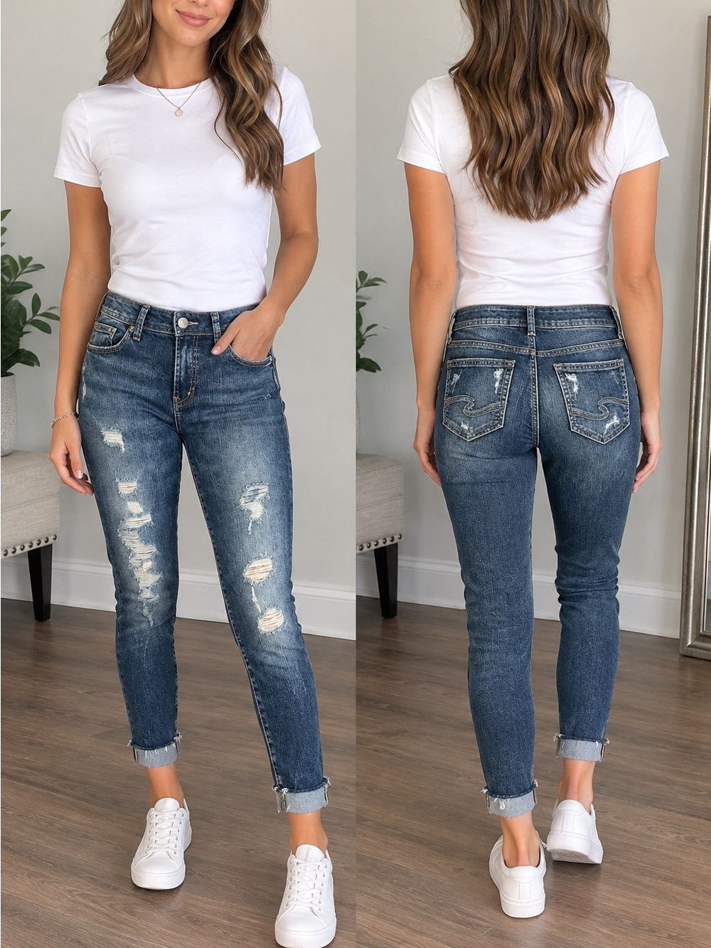 NWT Silver Jeans Co Size 30 Suki Mid Rise Skinny Ankle Jeans